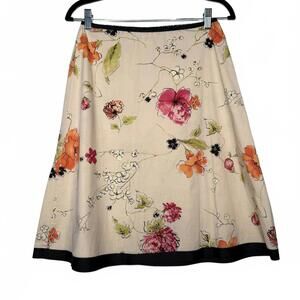 Women Vintage floral cream Skirt